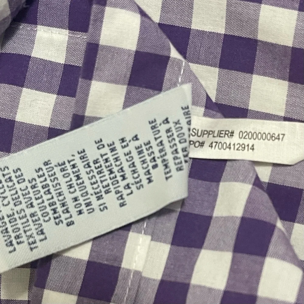 Polo Ralph Lauren Button Down Long Sleeve Shirt XL Purple Gingham Checkered - Picture 7 of 10